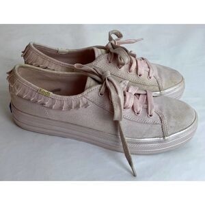 Kate Spade Keds Collaboration Triple Kick Ruffle Pink Sneakers - Women's Size 5